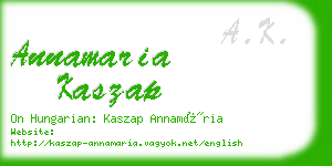 annamaria kaszap business card